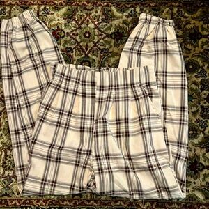 SHEIN Banded Bottom Trouser Size Medium Plaid Elastic Back Waistband